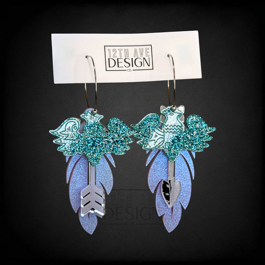 Mayoki Bird & Feather Hoop Earrings