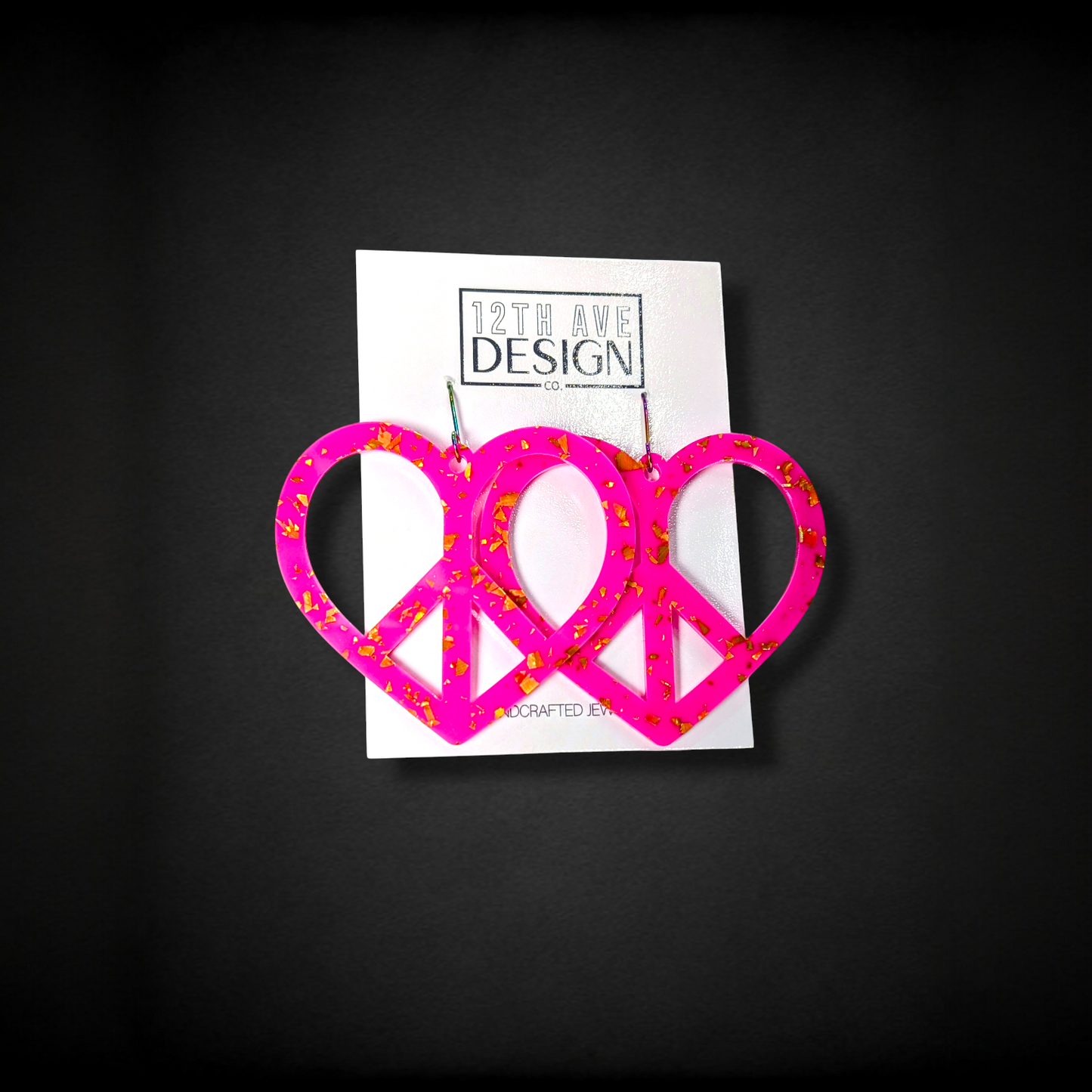 Heart Peace Sign Earrings (SALE)