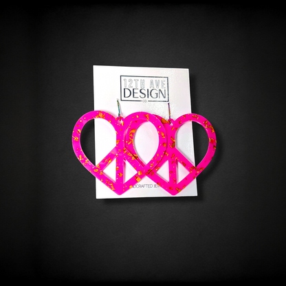 Heart Peace Sign Earrings (SALE)