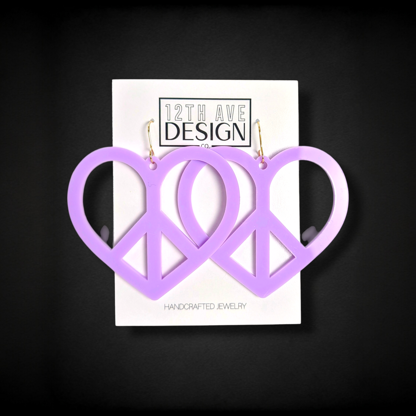 Heart-Shaped Peace Earrings