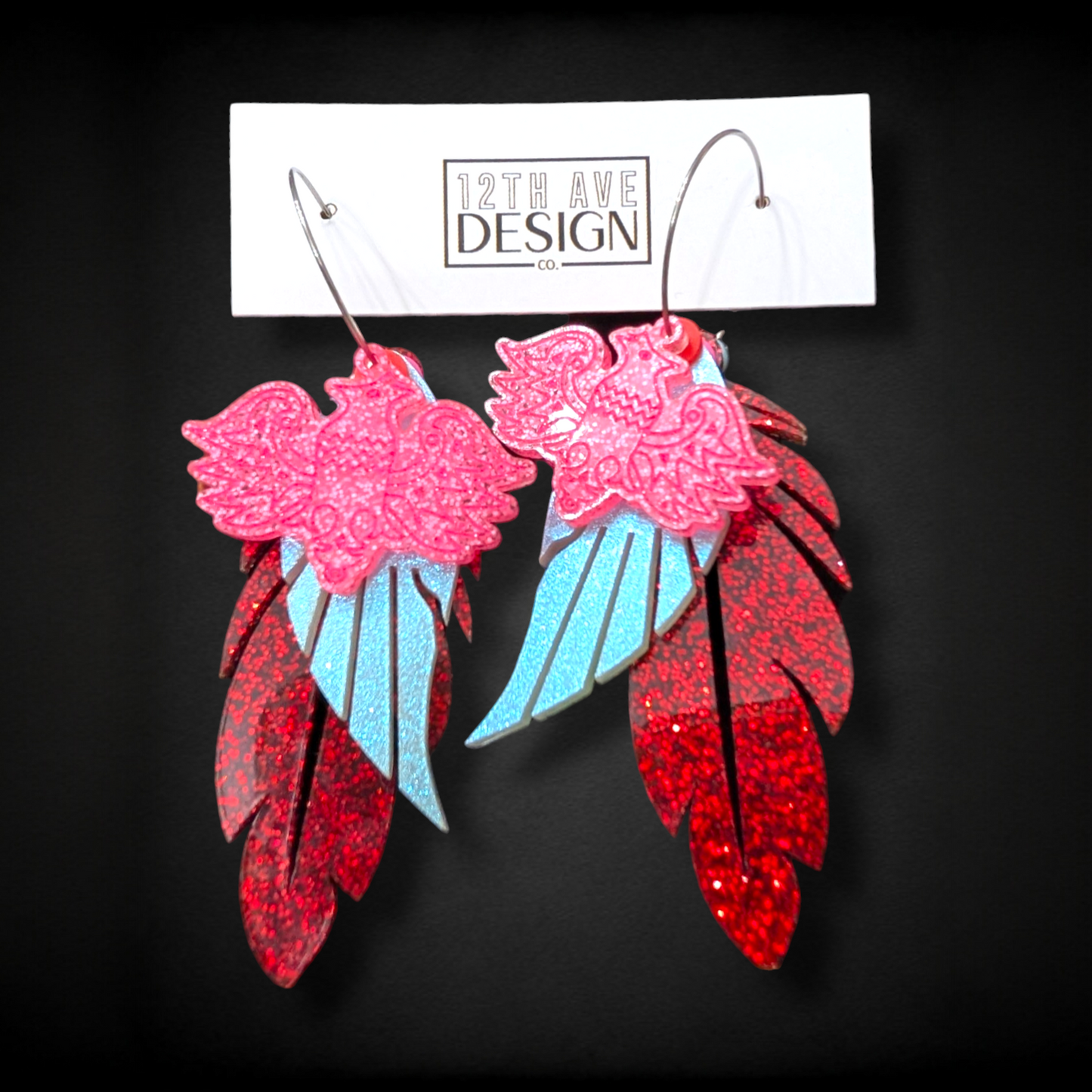 Mayoki Bird & Feather Hoop Earrings