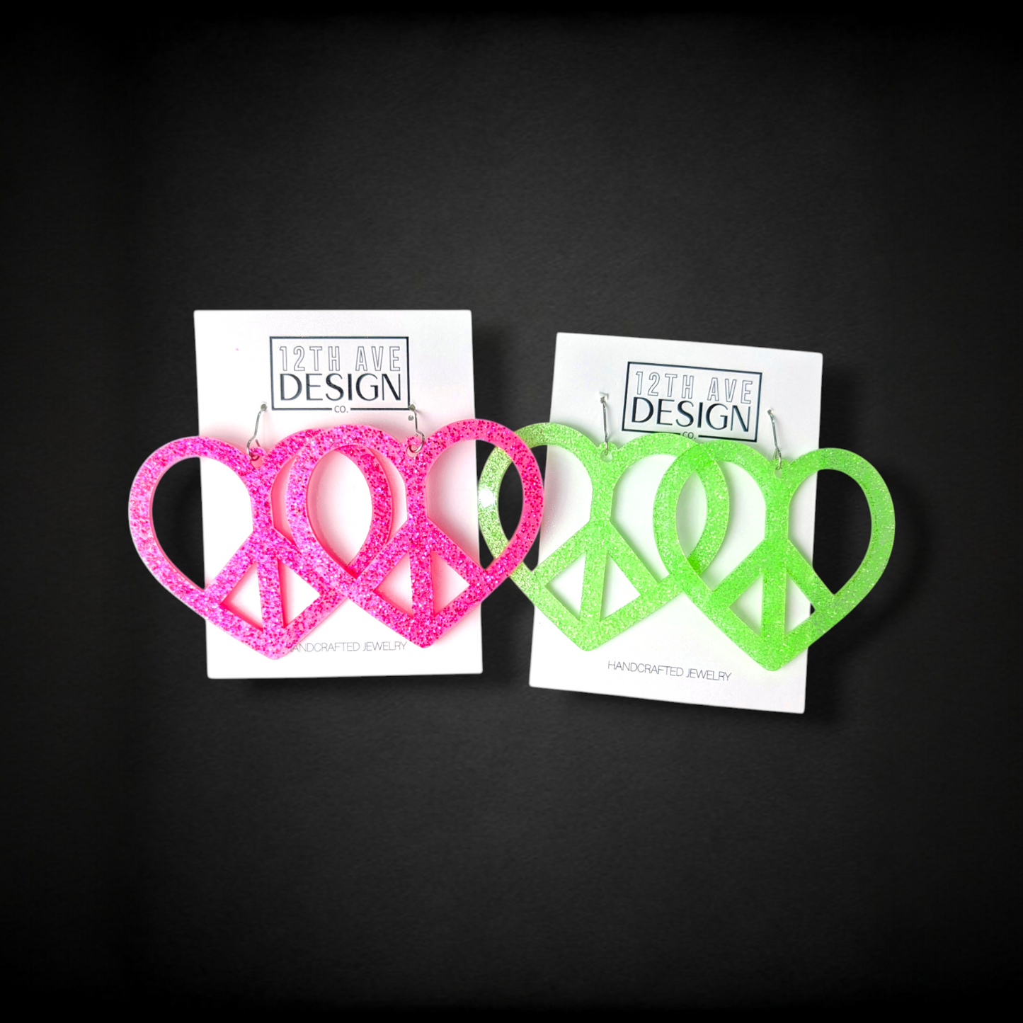 Heart-Shaped Peace Earrings