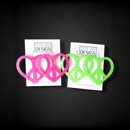 Heart-Shaped Peace Earrings