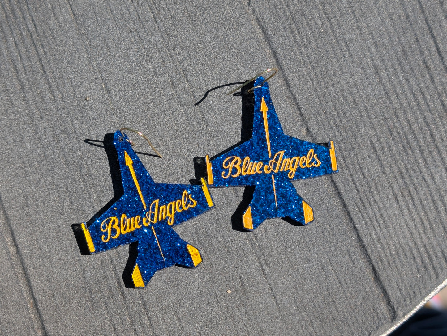 NEW!!! Officially Licensed Blue Angels Script Earrings (Size Small)