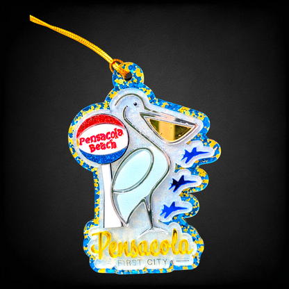 Pensacola Pelican Holiday Ornament