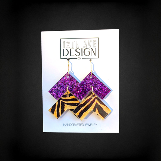 Purple & Gold Earrings