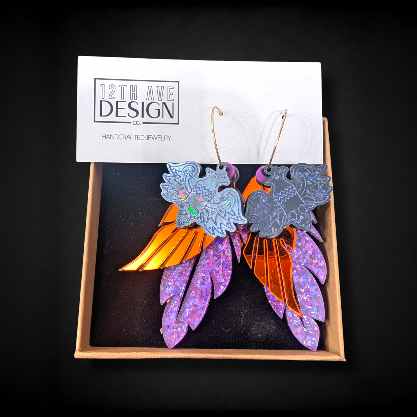 Mayoki Bird & Feather Hoop Earrings