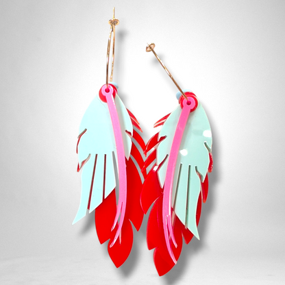 Custom Color Feather Hoops