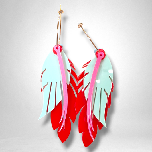 Custom Color Feather Hoops