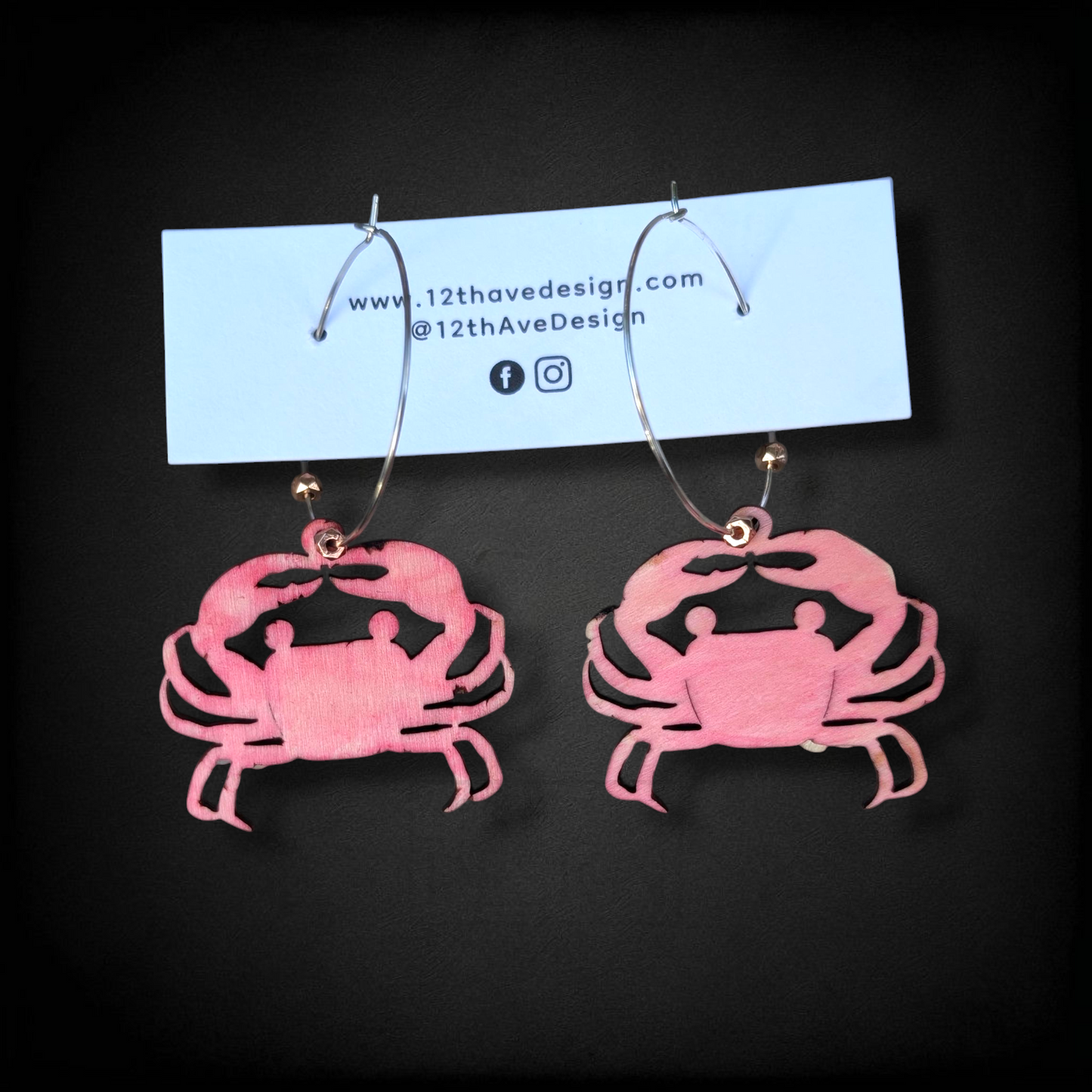 Watercolor Crab Earrings