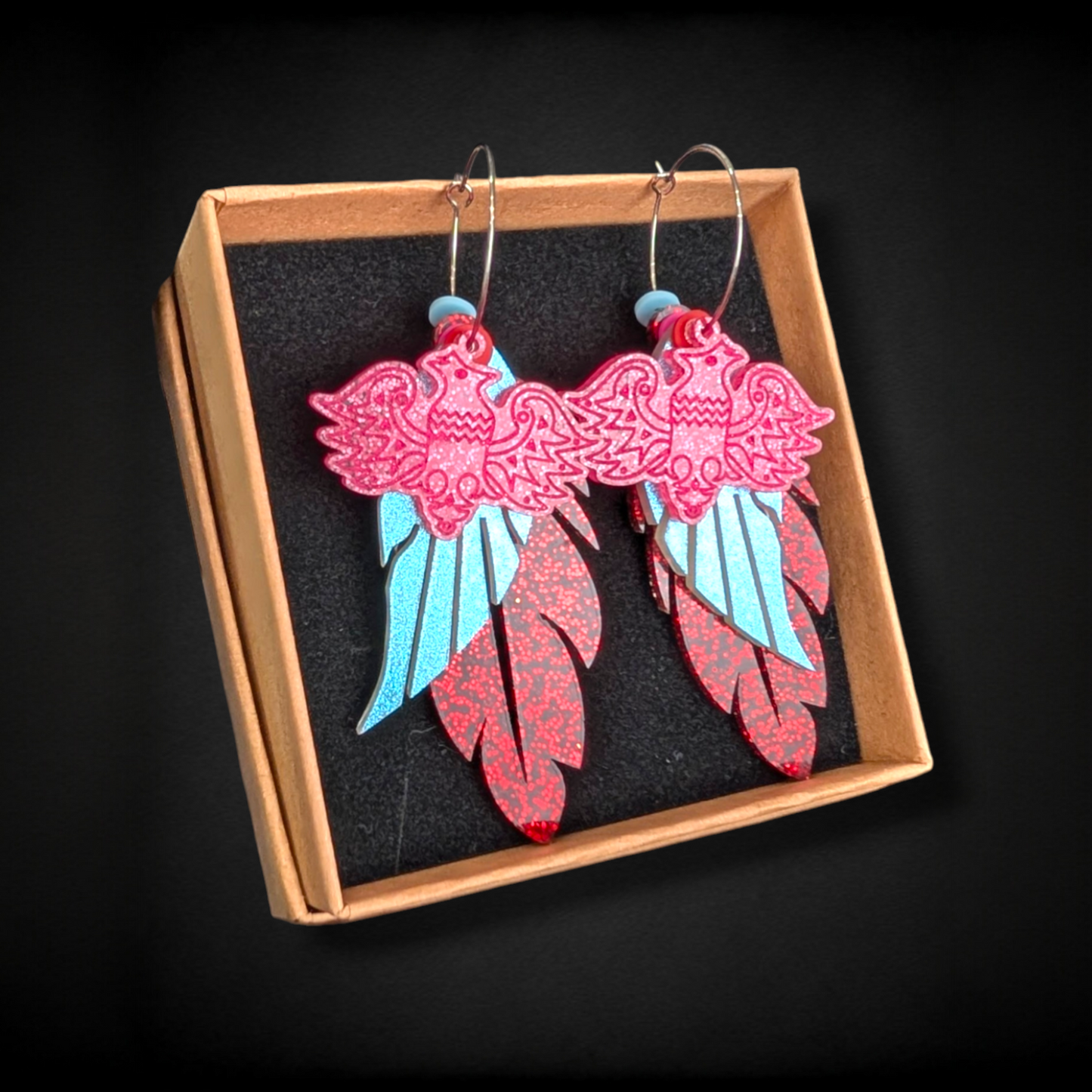 Mayoki Bird & Feather Hoop Earrings